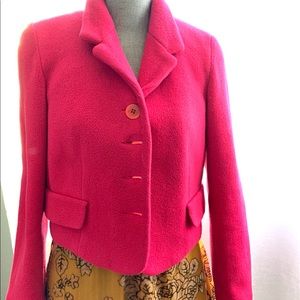 EXPRESS Fuchsia cropped tailored jacket